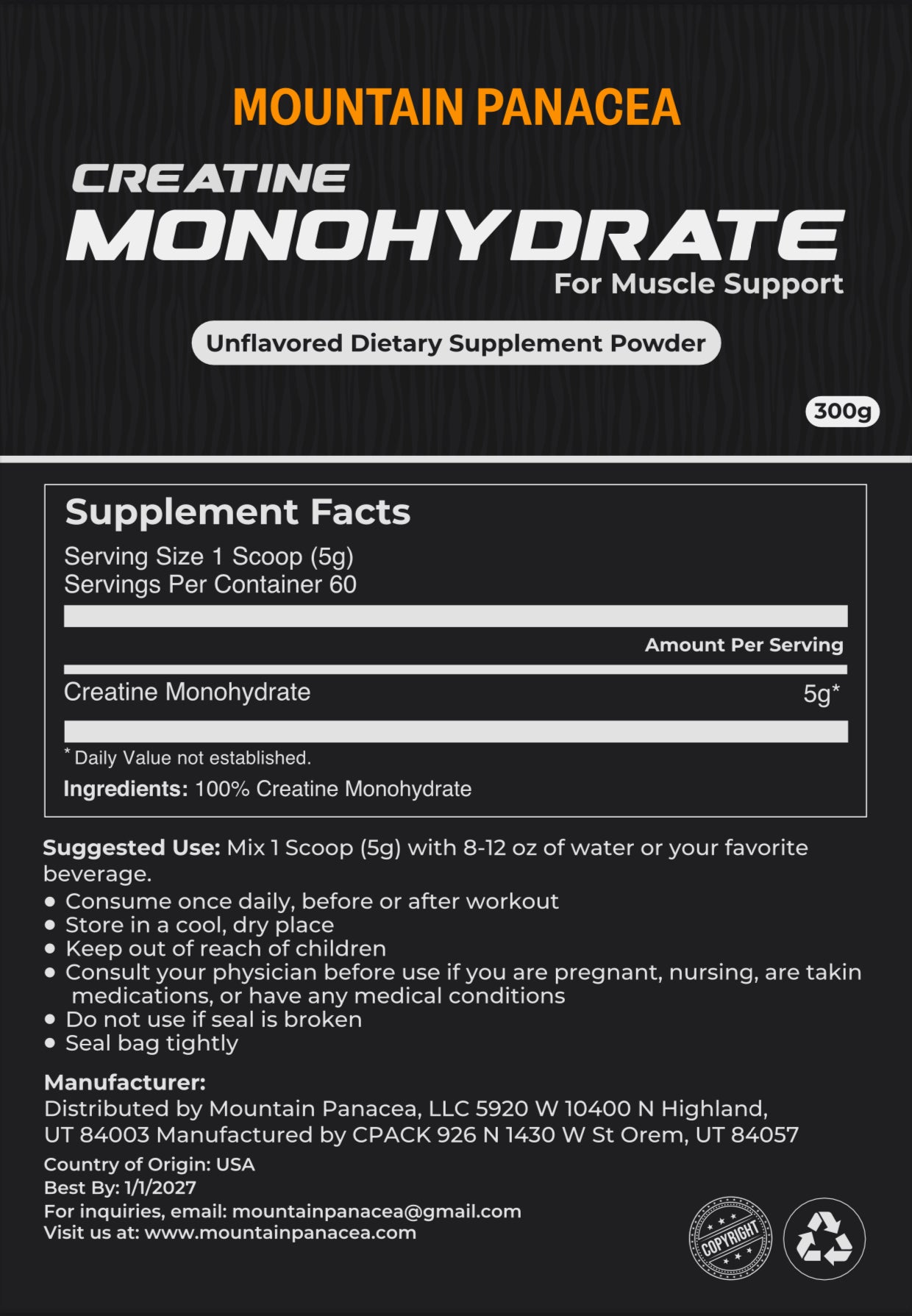 Creatine Monohydrate Powder
